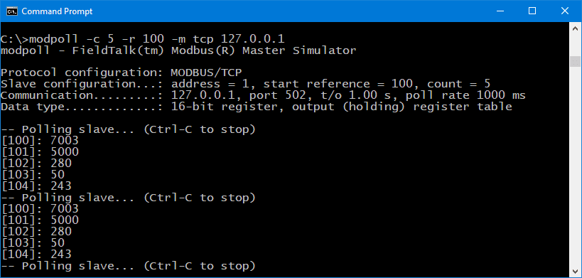 Modbus Master simulator